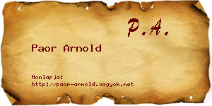 Paor Arnold névjegykártya